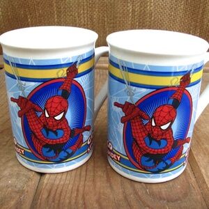 Spiderman Mug Set 2012 Marvel Go Spidey 10 Ounce Ceramic Coffee Cup Set of 2